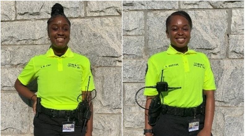 S.N. King, left, and J.A. Barton were announced Wednesday as the DeKalb County Police Department's first-ever 'community service aides,' civilian personnel that will respond to lower priority, nonviolent calls. SPECIAL PHOTOS