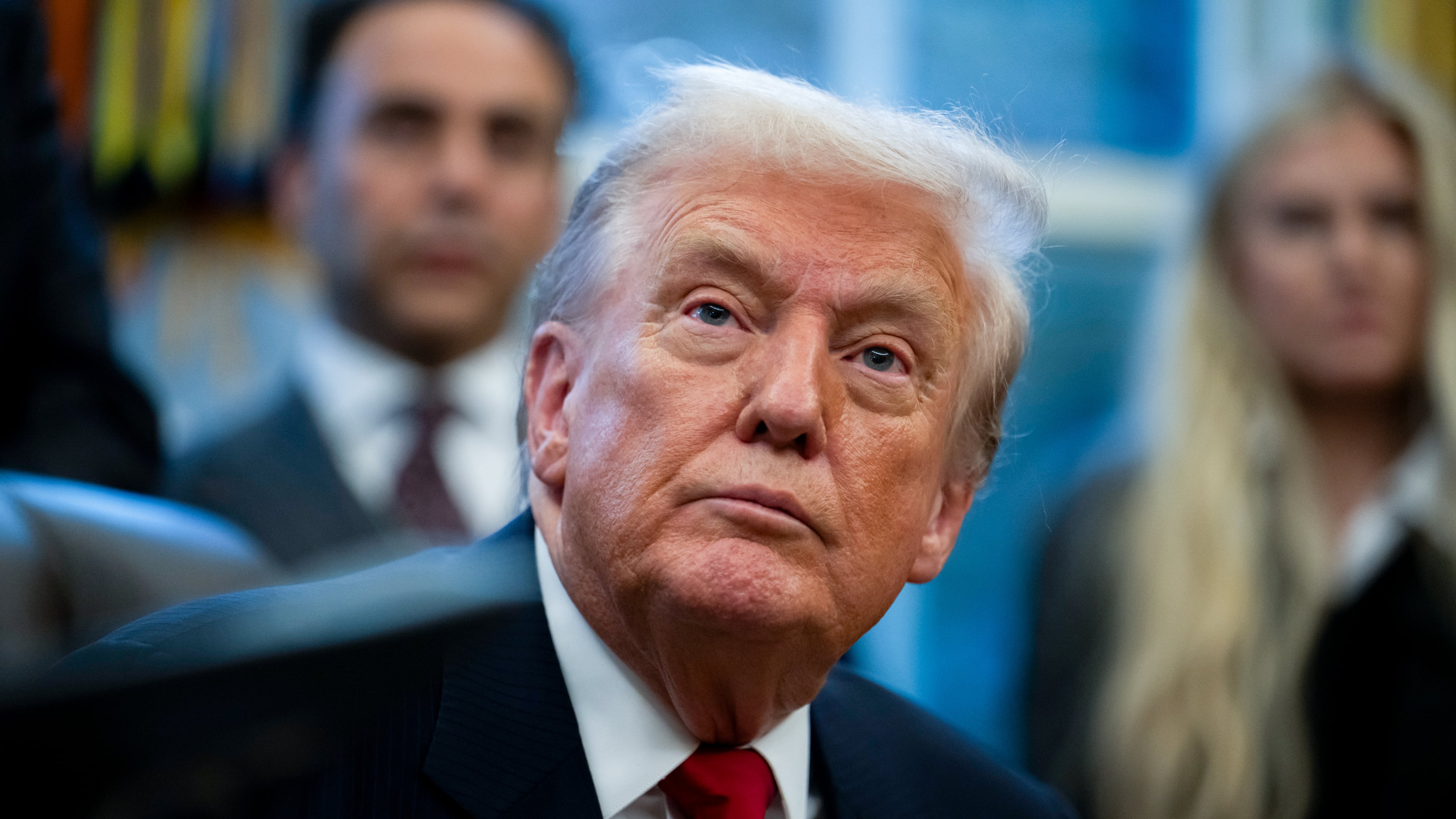 Prosecutor Skandalakis has previously suggested that pursuing criminal charges against President Donald Trump may not be feasible until after he leaves office in 2029. (Craig Hudson/Politico/Bloomberg via Getty Images)