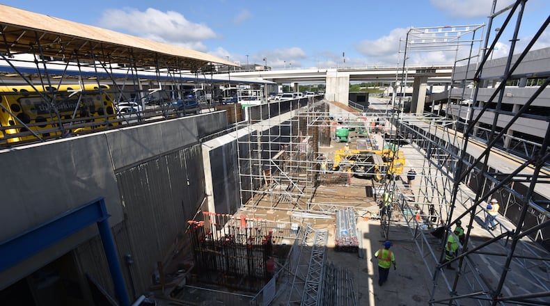 Part of ATL Next construction near north terminal parking deck at Hartsfield-Jackson Atlanta International Airport on Thursday, May 25, 2017. HYOSUB SHIN / HSHIN@AJC.COM