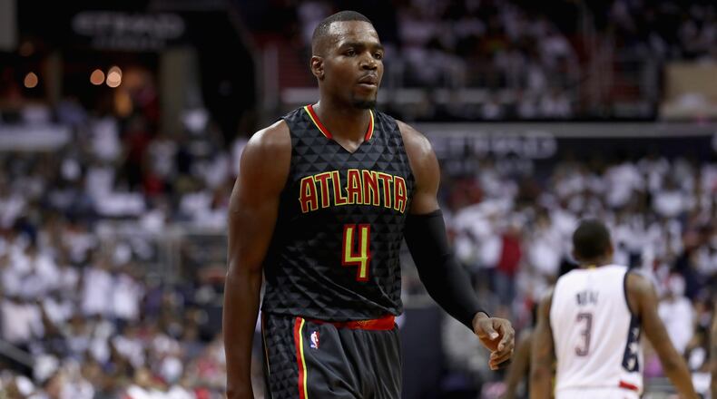 Paul Millsap of the Atlanta Hawks walks off the floor in the second half of the Hawks 114-107 loss to the Washington Wizards in Game One of the Eastern Conference Quarterfinals during the 2017 NBA Playoffs at Verizon Center on April 16, 2017 in Washington, DC. (Photo by Rob Carr/Getty Images)