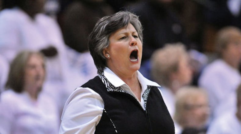 Norcross head coach Angie Hembree shouts instructions.