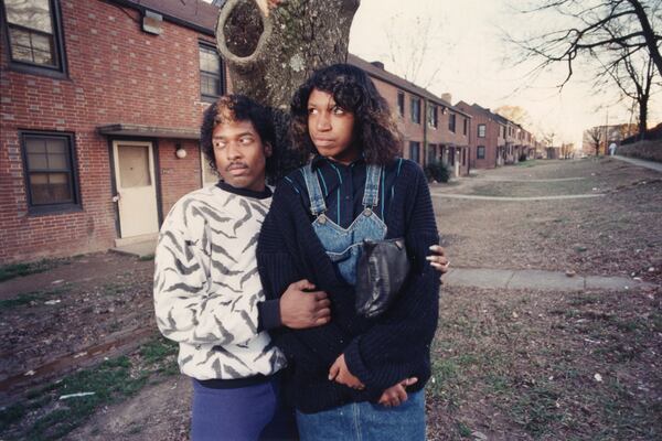  Sam and Desiree Tillis left their apartment in Clark Howell Homes he was threatened by drug dealers a second time. (Atlanta Journal Constitution Photographic Archives. Special Collections and Archives, Georgia State University Library.  Nov. 29, 1989)
