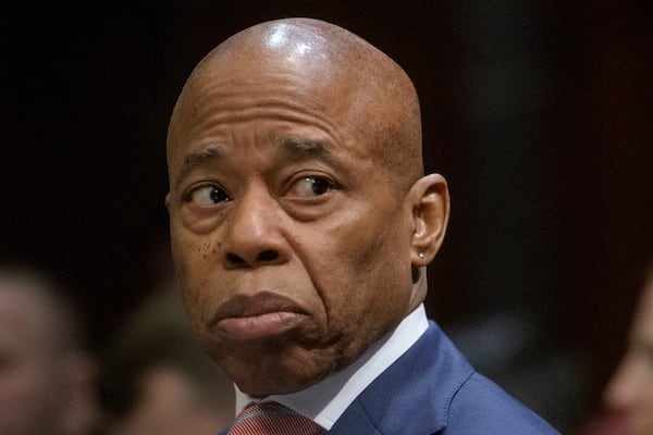 FILE - New York City Mayor Eric Adams appears before a House Committee on Oversight and Government Reform hearing with Sanctuary City Mayors on Capitol Hill, in Washington, March 5, 2025. (AP Photo/Rod Lamkey, Jr.,File)