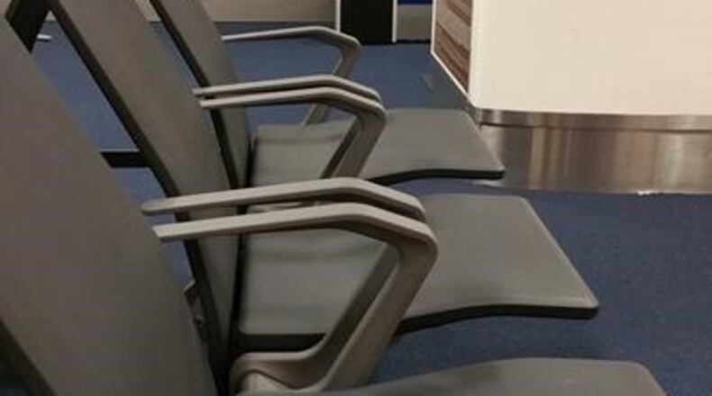 Photo of Delta seats from traveler Doug Williams, who calls them “the worst chairs on the east coast.”