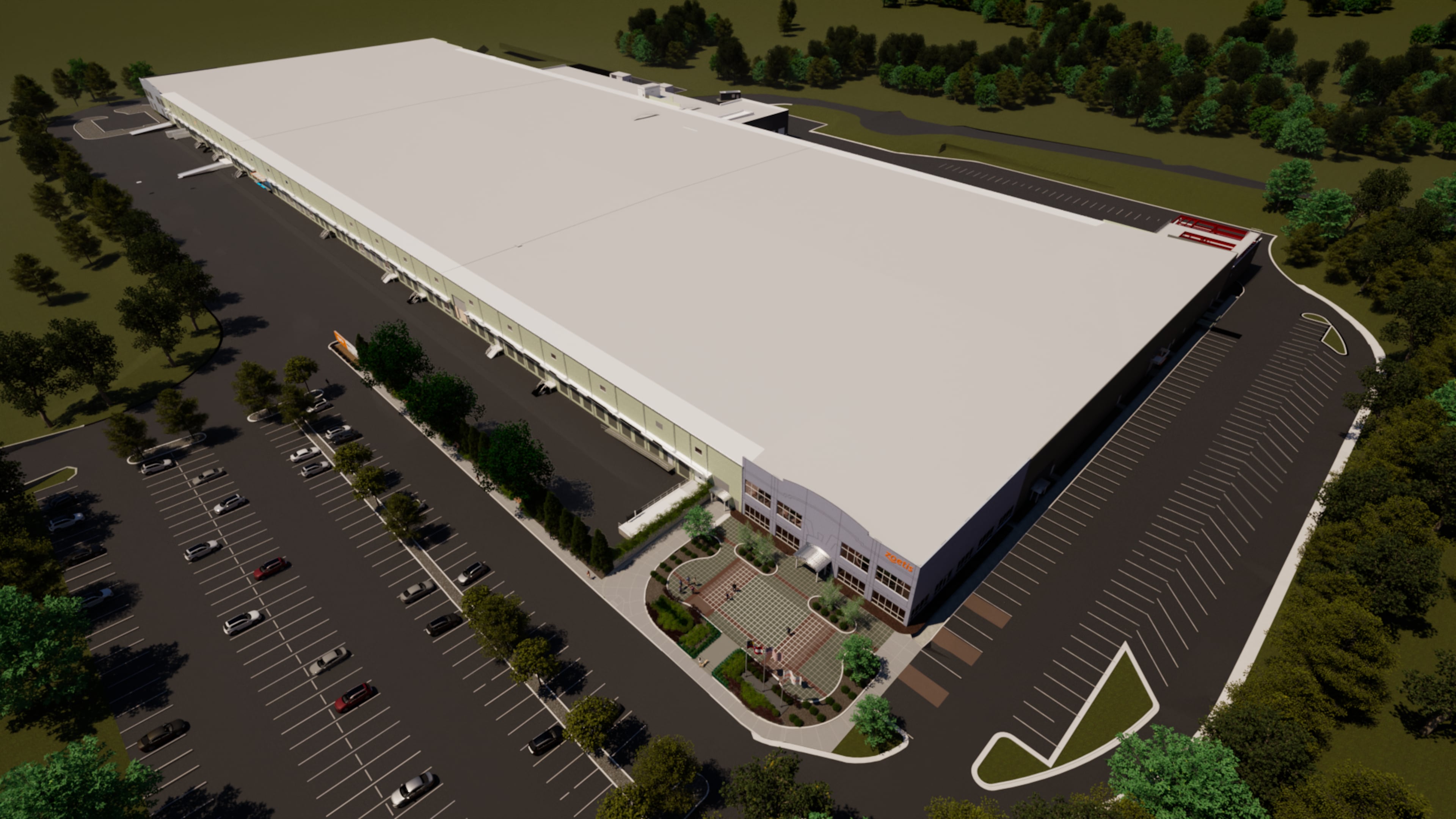 This is a rendering of Zoetis' expanded manufacturing facility, which is at 7705 Staples Drive in Douglasville. (Courtesy of Zoetis)