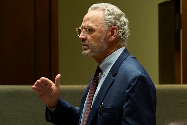 Defense attorney Stephen Leffler, for former Memphis Police Department officer Demetrius Haley, delivers a closing argument during the trial of three former Memphis police officers accused in the 2023 fatal beating of Tyre Nichols, Tuesday, May 6, 2025, in Memphis, Tenn. (AP Photo/George Walker IV, Pool)