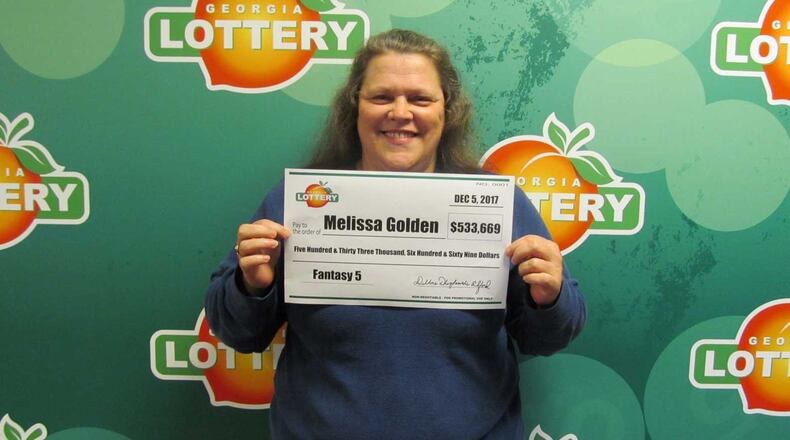 Melissa Golden, of Acworth, won a $533,669 Fantasy 5 jackpot in December 2017.