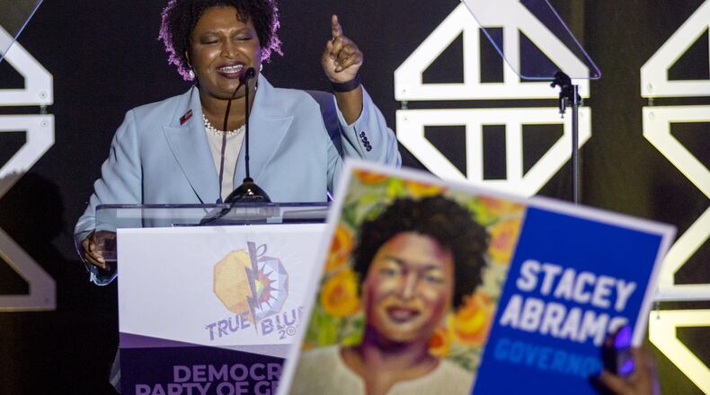 Democratic gubernatorial candidate Stacey Abrams' campaign has rolled out a round of 15-second and 30-second ads targeting voters who visit online betting sites and webpages linked to the University of Georgia’s top-ranked team. She supports legalizing casino gambling and sports betting to expand the HOPE scholarship and finance a needs-based higher education program. Steve Schaefer/steve.schaefer@ajc.com)