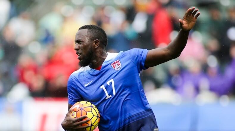Former U.S. striker Jozy Altidore is co-owner of a business that will open a unique soccer training facility for players across ages and skill levels in Fayetteville. Altidore says the best-case scenario is to run between 20-30 facilities across the country. (Ringo H.W. Chiu/AP 2016)