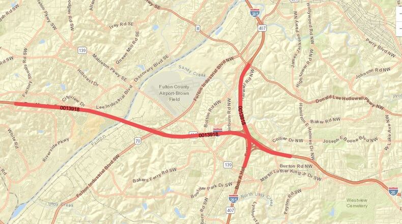 Responses are due by July 31 for the proposed I-285/I-20 West Interchange project by the Georgia Department of Transportation. (Courtesy of the Georgia Department of Transportation)