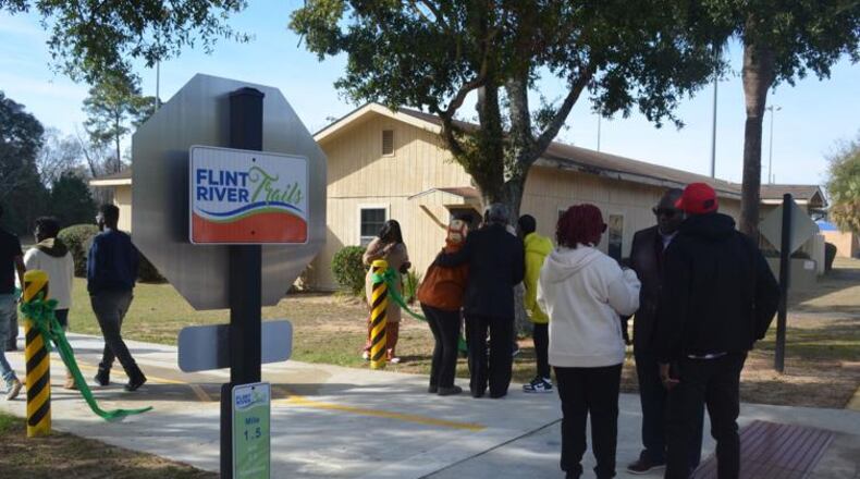 The new 1.3-mile trail portion connecting Albany State University and downtown Albany is poured concrete, allowing for multi-use such as walking, biking or running. (Photo Courtesy of Lucille Lannigan)