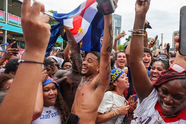 By all accounts, the FIFA Fan Festival in Centennial Olympic Park has been LIT during games. (Arvin Temkar/AJC)