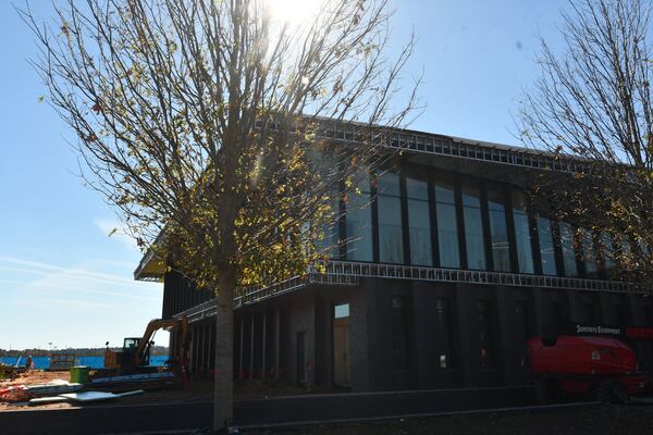 The Arthur M. Blank U.S. Soccer National Training Center is scheduled to open in spring 2026. This view is to the left of the main entrance. (Brasfield & Gorrie)