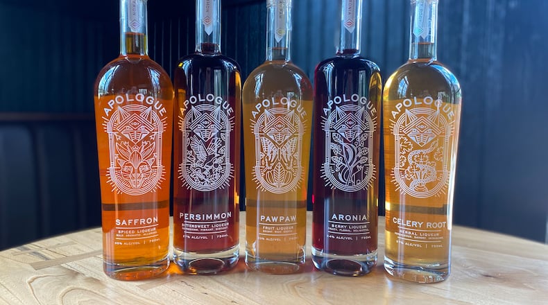 Apologue makes several liqueurs, including a limited-edition version that uses paw paws. (Krista Slater for The Atlanta Journal-Constitution)