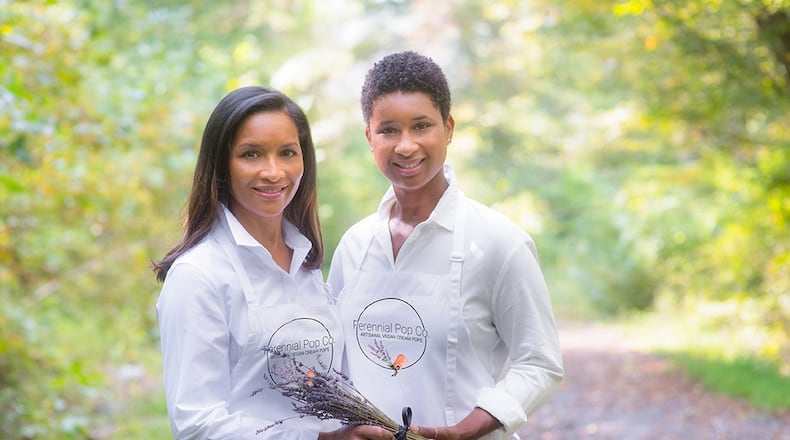 Wendy Collins (left) and daughter Chloe Collins founded Perennial Pop Co. to meet the need for a vegan frozen dessert with high-quality ingredients and interesting flavors. CONTRIBUTED BY MARIA MARTINS UNIQUE IMAGE PHOTOGRAPHY