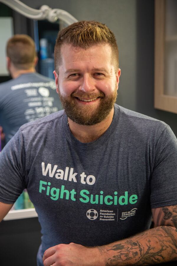 Portrait of Peter Nunn, who is a volunteer in the fight to reduce suicides, at Salon Magus in Alpharetta. He attempted suicide after his parents sent him to “conversion therapy,” a practice that seeks to change someone’s sexual orientation or gender identity. PHIL SKINNER FOR THE ATLANTA JOURNAL-CONSTITUTION.