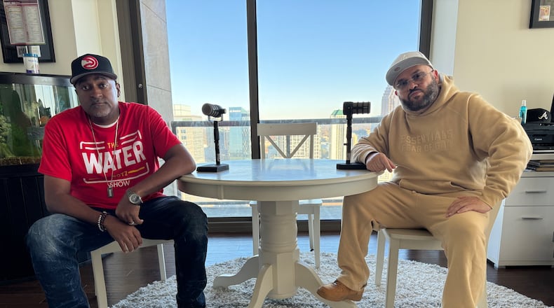 L to R: Clarence “Playboy Tre” Montgomery III and entertainment manager Brian “B. Rich” Richardson of The Water Boyz Show.