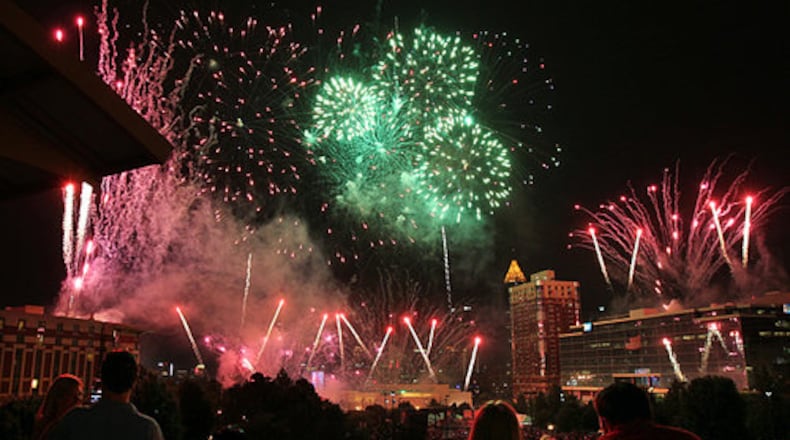 Fireworks send July 4, 2016 out with a bang at Centennial Olympic Park.