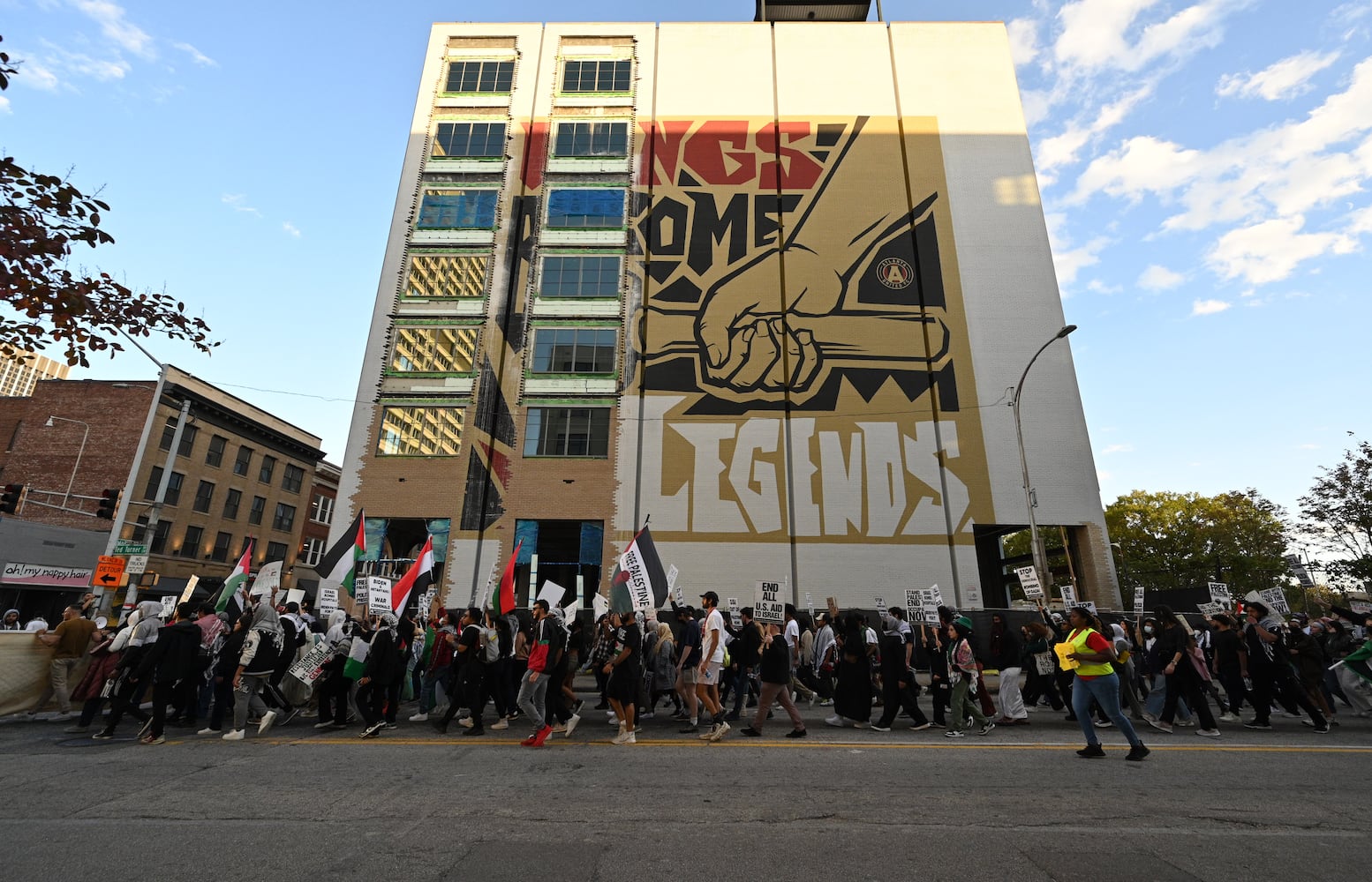 Pro-Palestinian rally in downtown