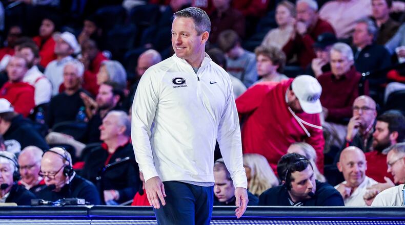 Georgia basketball coach Mike White has high expectations for his 2024-25 team. But don't expect to hear him or his players discuss NCAA postseason tournament aspirations. The team is fully focused on 'process' this year. (Photo from UGA Athletics)