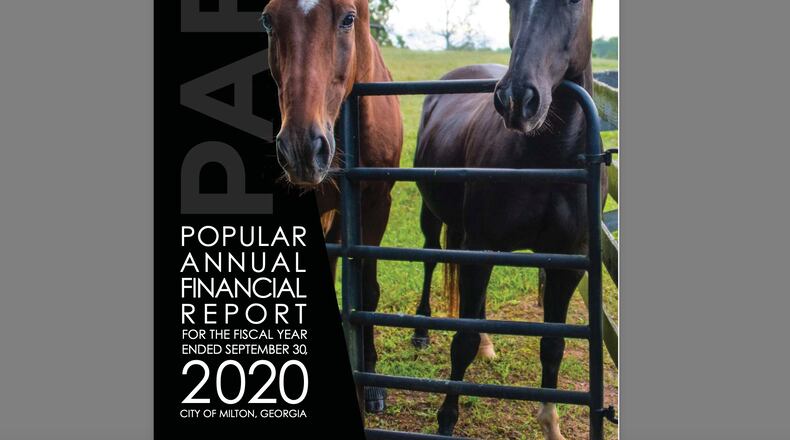 Milton has released two documents showcasing how the city managed its finances in FY 2020. (Courtesy of City of Milton)