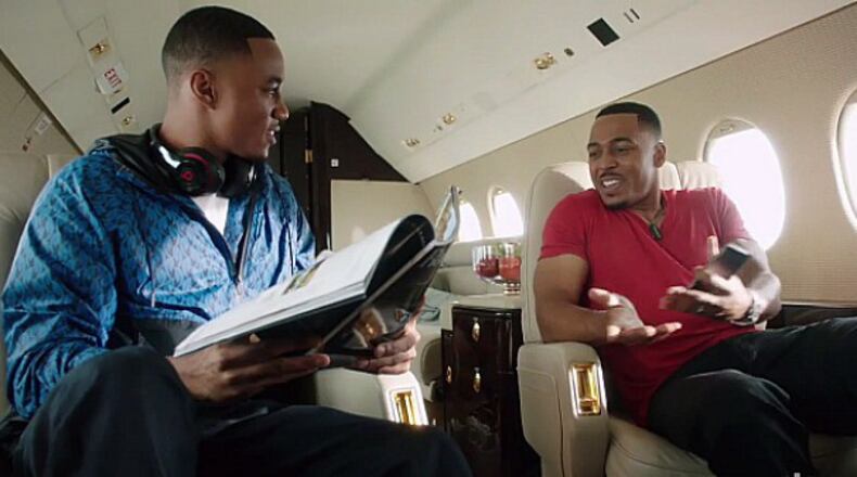 "Survivor's Remorse" starring Jessie Usher (left) as a star Atlanta basketball player Cam Calloway and his cousin/manager Reggie Vaughn (former Stone Mountain resident RonReaco Lee). The show debuts Saturday, October 4, 2014 on Starz.