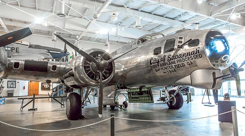 The B-17 "Spirit of Savannah" is on display at the National Museum of the Mighty Eighth Air Force. (Photo courtesy of National Museum of the Mighty Eighth Air Force)