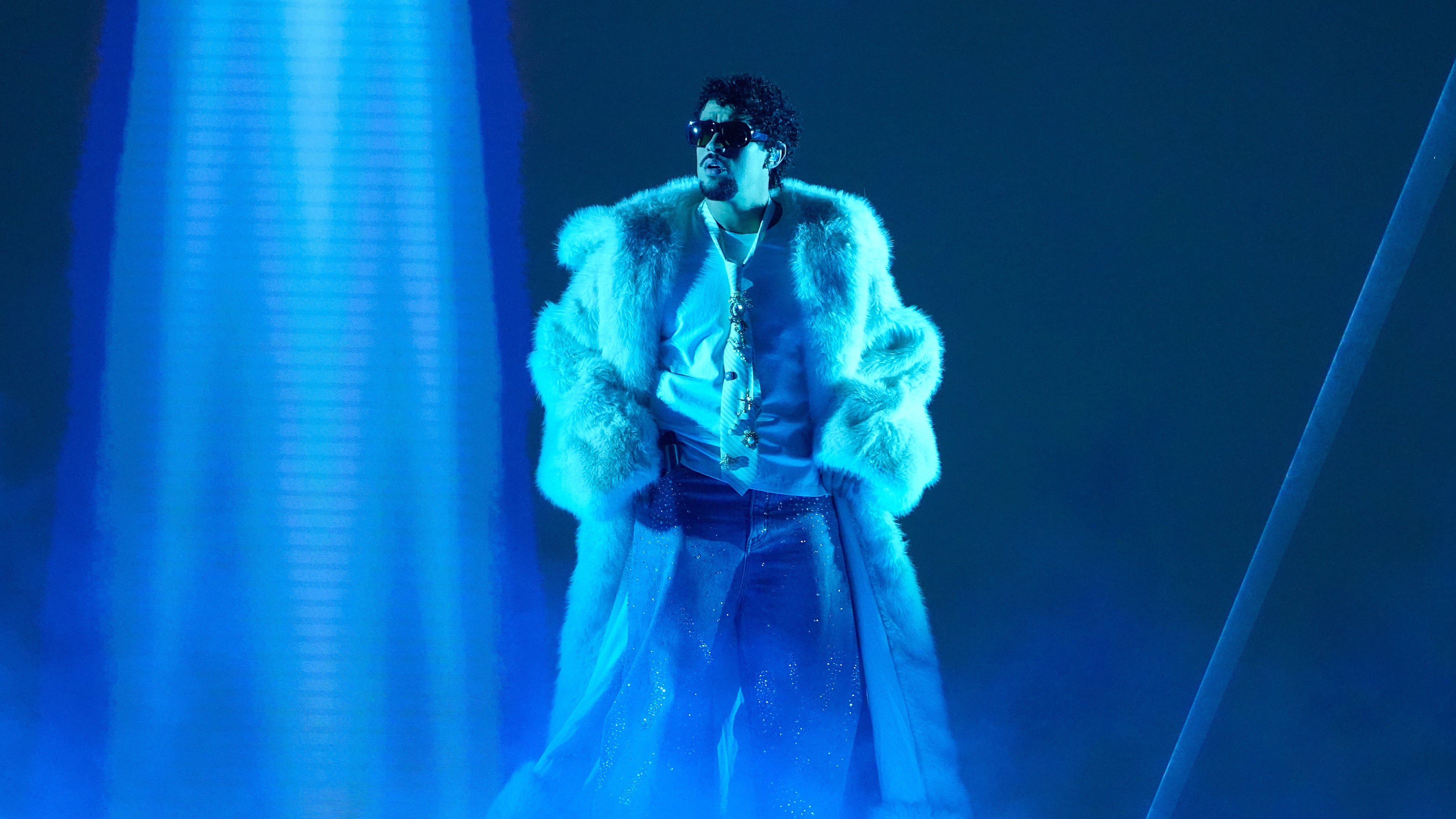 Bad Bunny performs during the iHeartRadio Music Awards in Los Angeles on March 17, 2025. (AP Photo/Chris Pizzello)