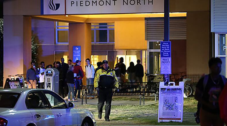 Two people were shot Monday night on the campus of Georgia State University, police said. BEN GRAY/ BGRAY@AJC.COM