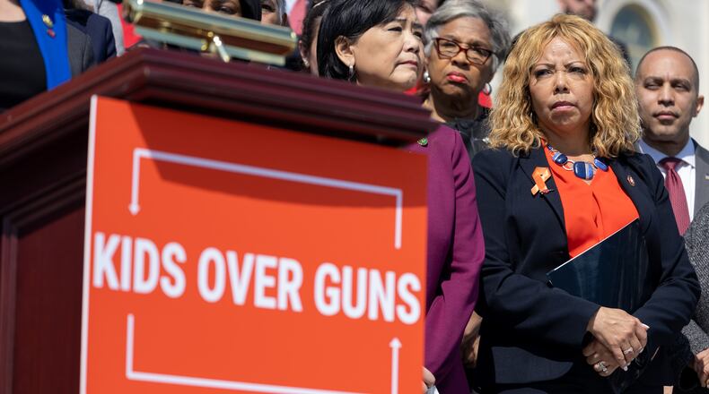 Democratic U.S. Rep. Lucy McBath of Marietta is seeking a ban on AR-15-style weapons. U.S. House Democrats are maneuvering in an attempt to force a vote on McBath's proposal and two other gun control bills. (Nathan Posner for the Atlanta Journal-Constitution)