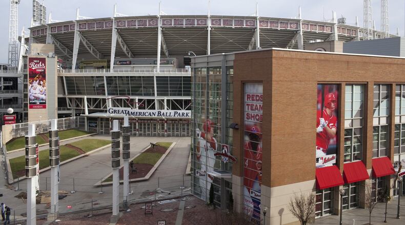 A studio apartment at the Current At The Banks offers views of Great American Ball Park. This upscale urban apartment complex has 300 apartments. PHOTOS BY MEG VOGEL