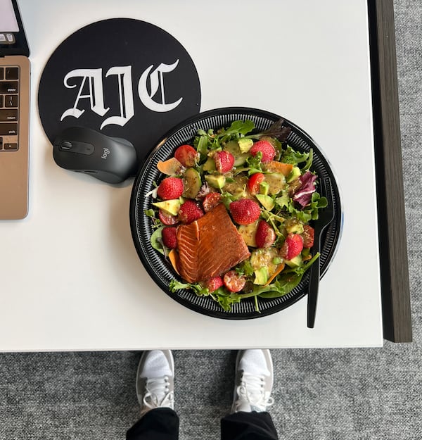 A salad at work. (Mike Jordan/AJC)