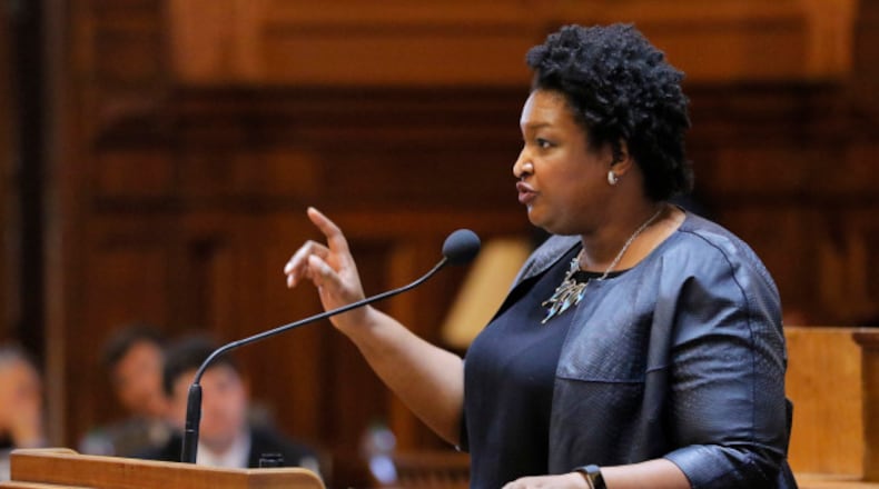 Democrat Stacey Abrams. BOB ANDRES /BANDRES@AJC.COM