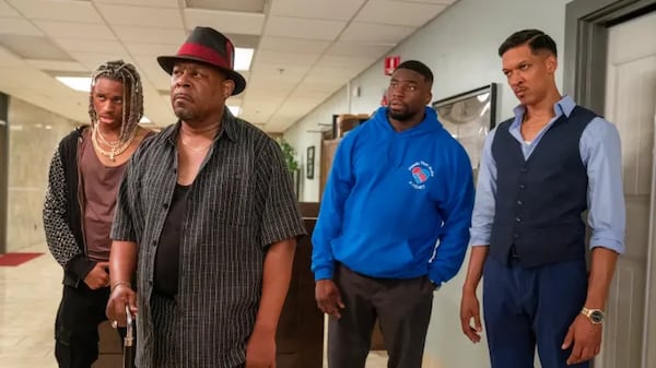 The new Tubi show "Demascus" includes Martin Lawrence (second to left), Okieriete Onaodowan (second to right) and Caleb Eberhardt (far right). TUBI