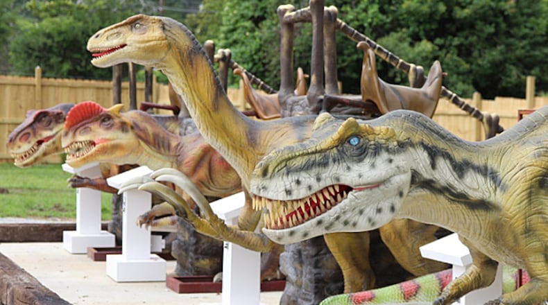 Do you still say, "Giddy up?" Kids love riding a dino at Dino Village in Pine Mountain, Georgia.