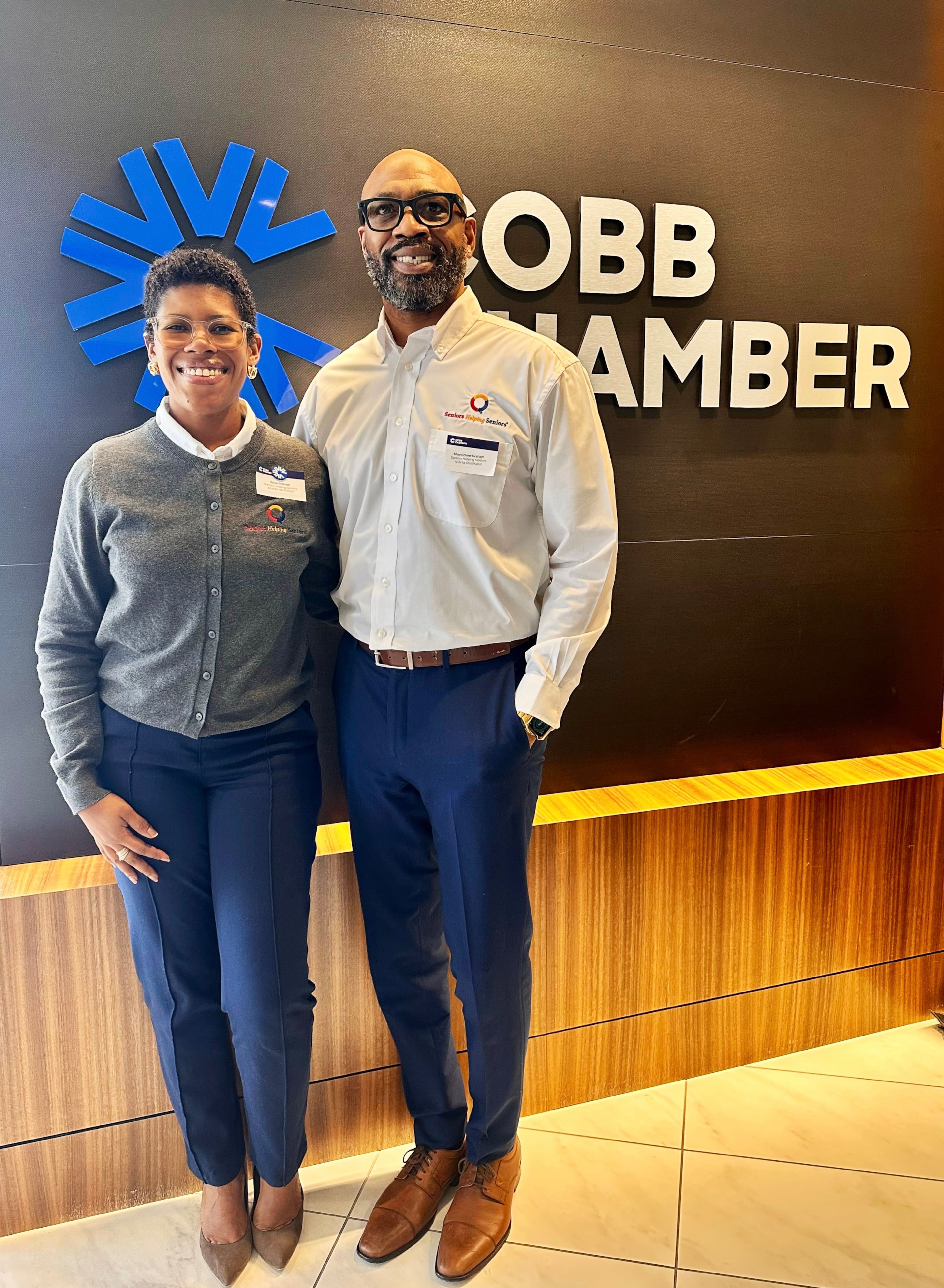 Shanticleer and Erica Graham recently launched Seniors Helping Seniors in College Park, Georgia. The organization pairs senior caregivers with seniors who need help. (Courtesy)