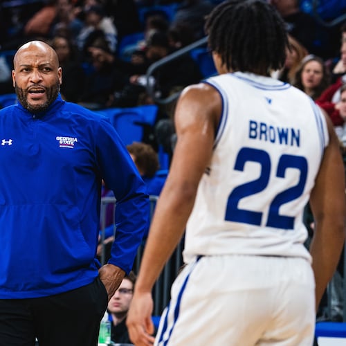 Georgia State coach Jonas Hayes will lead his team in an exhibition against UGA on Wednesday, alongside his brother Jarvis. The Hayes brothers both played for UGA. (Courtesy of Daniel Wilson)