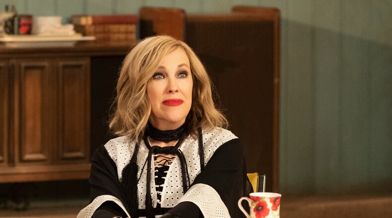 This image released by Pop Tv shows Catherine O'Hara in a scene from "Schitt's Creek." (Pop TV via AP)