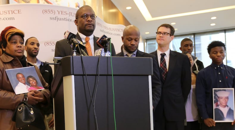 Attorney Eugene Felton Jr. speaks at a press conference on Dec. 23, 2015, in downtown Atlanta, where the Daniels family disputed police accounts of a Douglas County sheriff’s deputy’s shooting of Bobby Daniels. (Ben Gray / bgray@ajc.com)