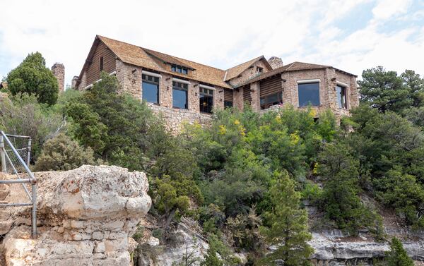 The historic Grand Canyon Lodge on the Grand Canyon's North Rim in Arizona is seen on July 12, 2021. (Steve Marcus/Las Vegas Sun via AP)