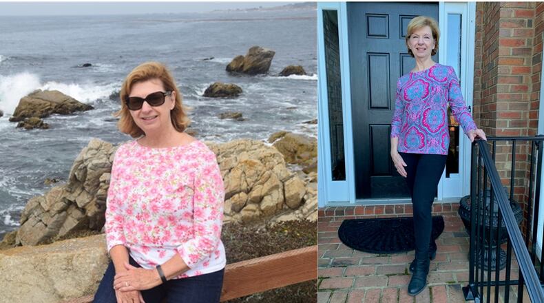 The photo of Christine Ward on the left was taken in September 2018. The photo on the right was taken in February, after two years of maintenance following weight loss. (Photos contributed by Christine Ward)