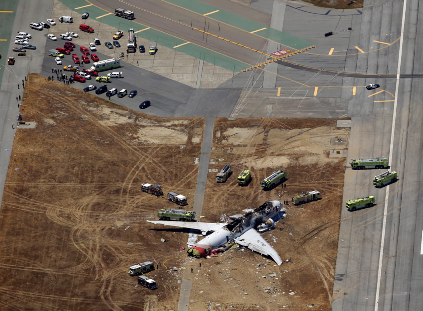 Aftermath of fiery plane crash at SFO