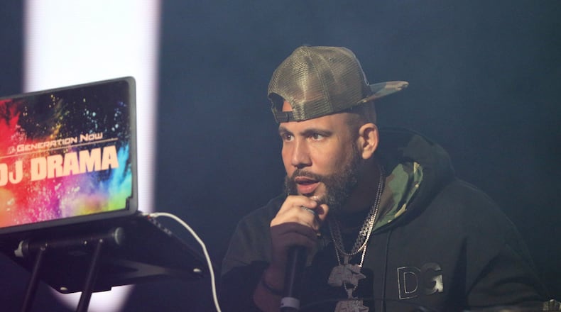 The Legendz of the Streetz Tour rocked sold-out State Farm Arena in Atlanta on Friday, April 1, 2022. The show featured hip-hop stars DJ Drama (above), Rick Ross, Jeezy, T.I., Trina, Dav3D and D'Myke. (Photo: Robb Cohen for The Atlanta Journal-Constitution)