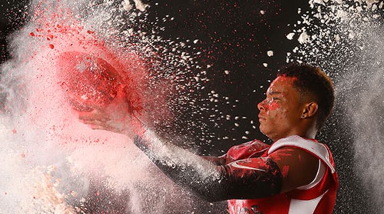 Savannah Christian wide receiver/sprinter Demetris Robertson. (Curtis Compton / AJC)