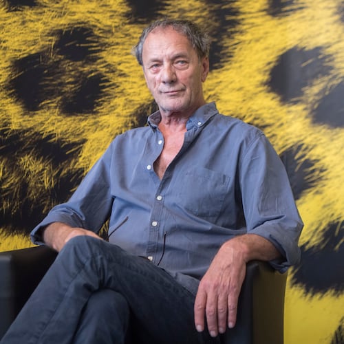 FILE - Palestinian actor Mohammed Bakri poses during the photocall for the film "Wajib" at the 70th Locarno International Film Festival in Locarno, Switzerland, on Aug. 5, 2017. (Urs Flueeler/Keystone via AP, File)