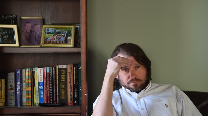 Robb Lawson, photographed in Gainesville in February: “I want to become a better husband, a better father. A better person.” BRANT SANDERLIN/BSANDERLIN@AJC.COM
