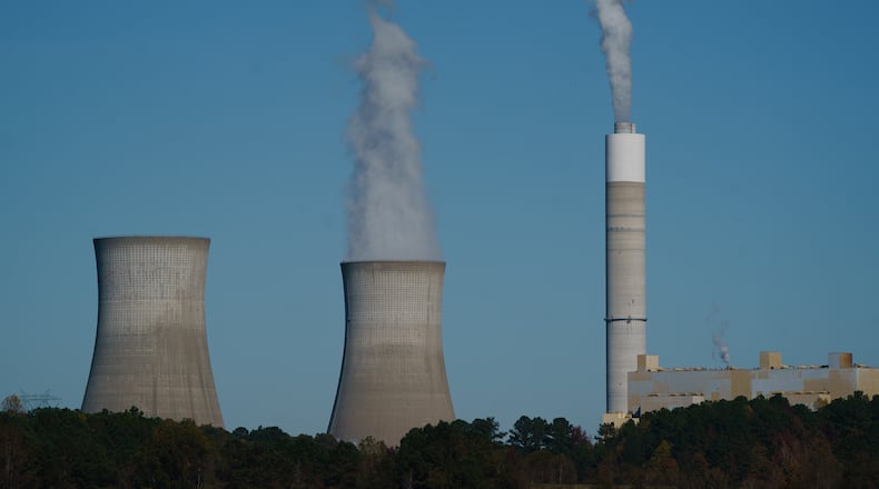 Plant Scherer, a Georgia Power plant, is seen on Tuesday, Nov. 9, 2021, near Juliette. (Elijah Nouvelage for the AJC)