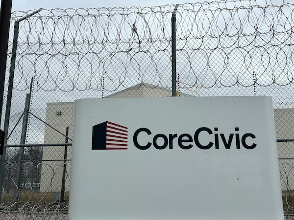 A judge has halted CoreCivic, on Wednesday, June 4, 2025, from housing immigrants facing possible deportation in a shuttered facility that the private prison operator now calls the Midwest Regional Reception Center, in Leavenworth, Kan., pictured Monday, March 3, 2025, unless it can get a permit from frustrated city officials. (AP Photo/Nick Ingram)