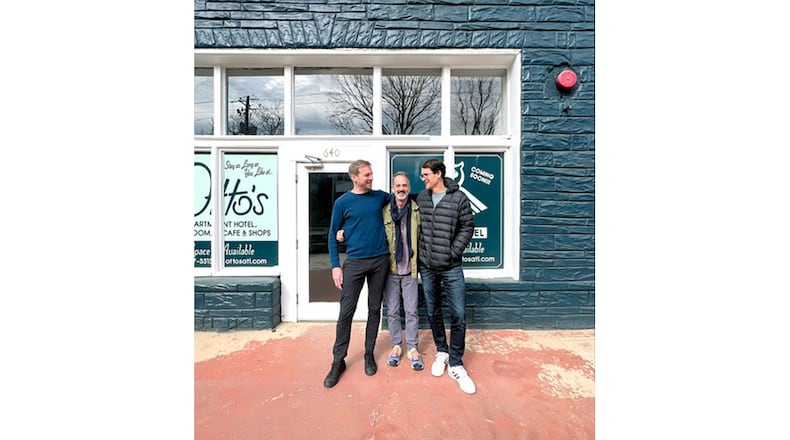 Tim Willard (from left), Steven Satterfield and Neal McCarthy are partnering on Madeira Park, set to open in Atlanta's Poncey-Highland neighborhood in late 2024. (Courtesy of Madeira Park)