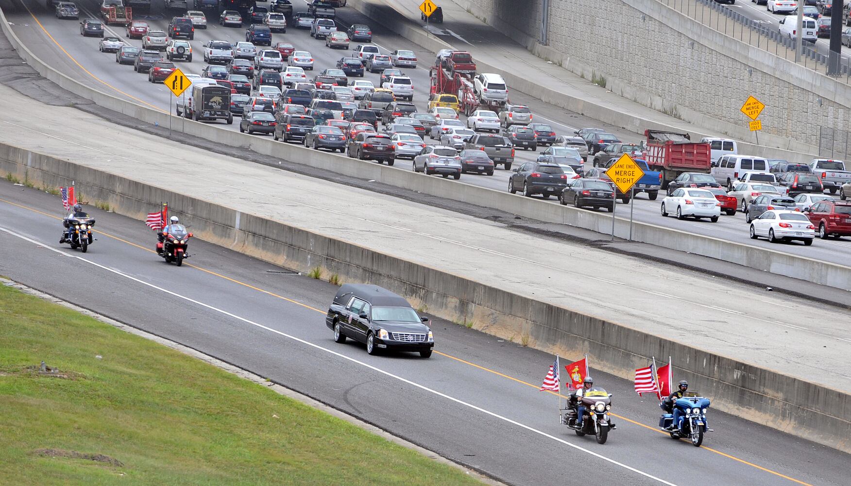 Motorcade for Lance Cpl. Skip Wells